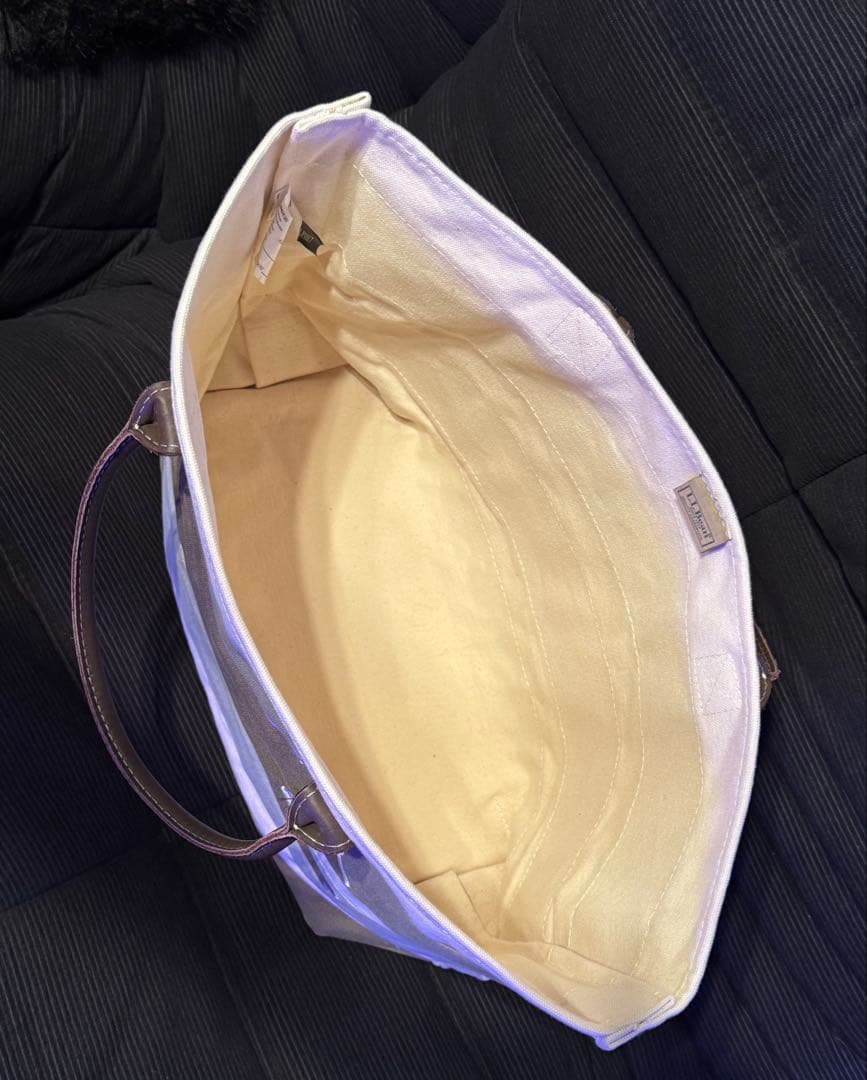 90s エルエルビーン レザーハンドル キャンパス トートバッグ　XL