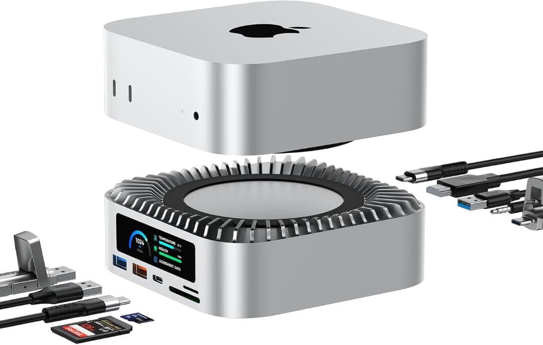 Mac Mini M4 対応ハブ 高精細UI USB-Cハブ 10-in-1