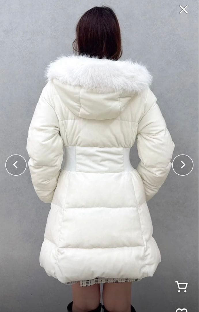 新品　dazzlin ウエストマークレディダウンコート WHT M