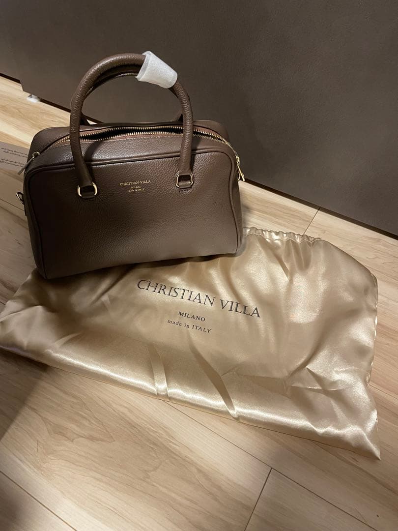 新品未使用CHRISTIAN VILLA ボストンバッグ ブラウン