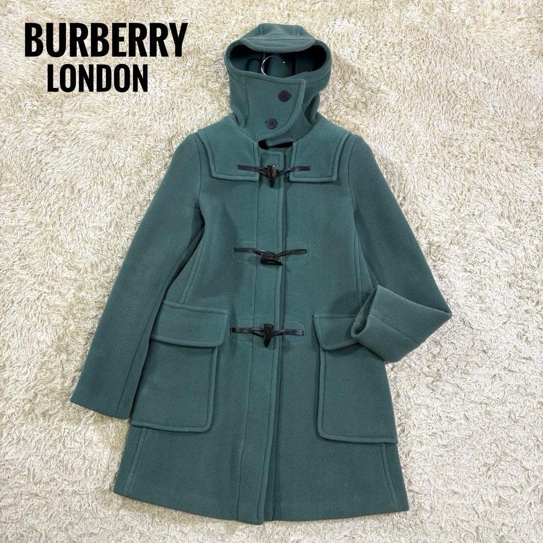希少カラー　バーバリーロンドン　イギリス製　ウール　トグル　ダッフルコート