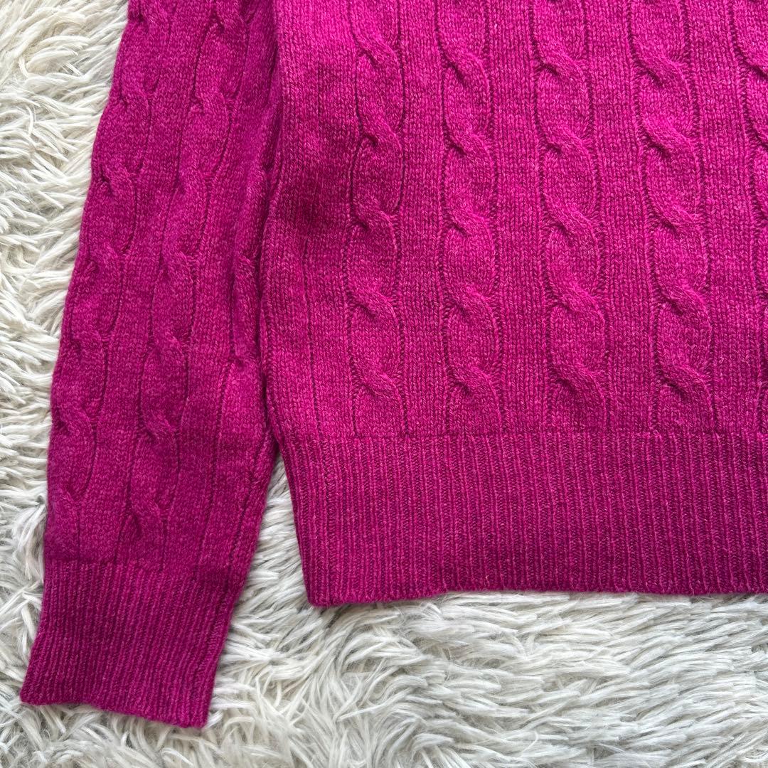 【新品】POLO RALPH LAUREN Vネックケーブルニット パープル新品