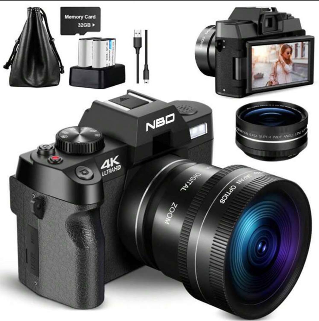 NBD ビデオカメラ 4800万画素 60fps 32gb Tfカード付属