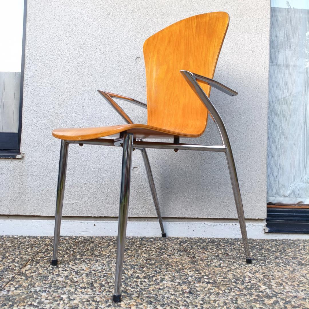 柴ドリル ミッドセンチュリー アームチェア 椅子 ヴィンテージ