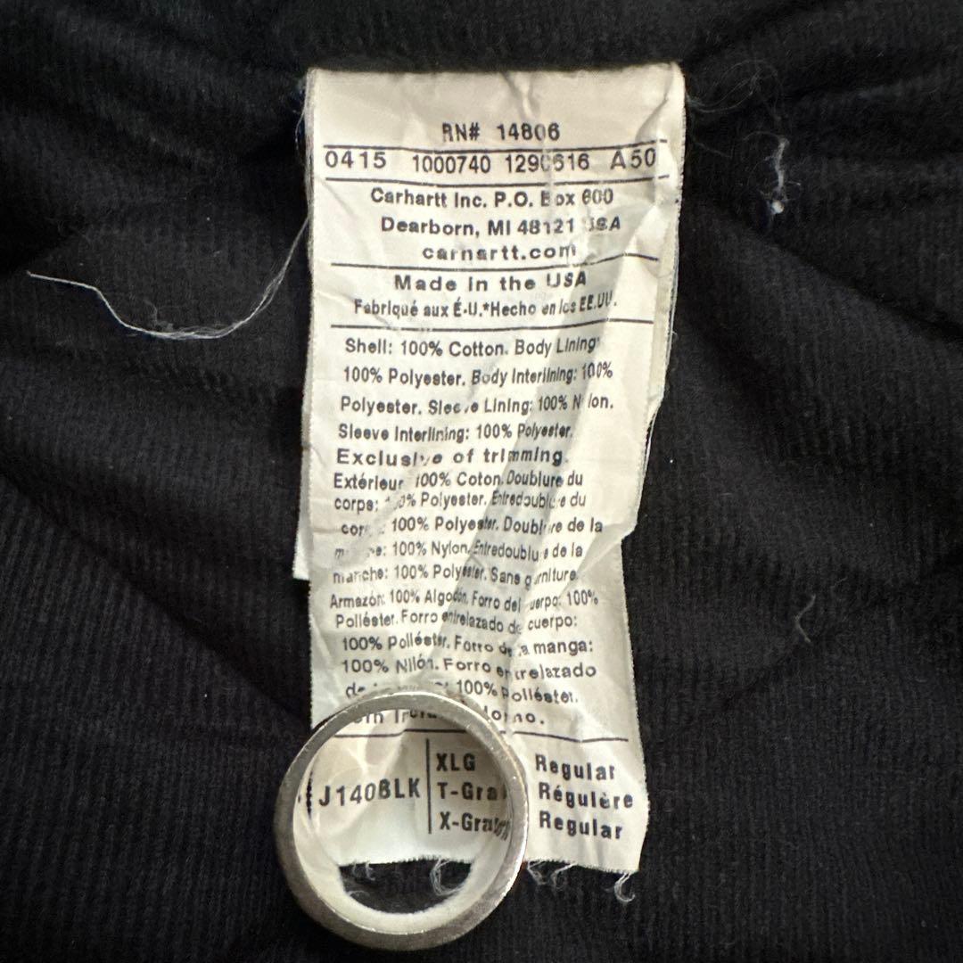 【USA製】carhartt アクティブジャケット J140 BLK