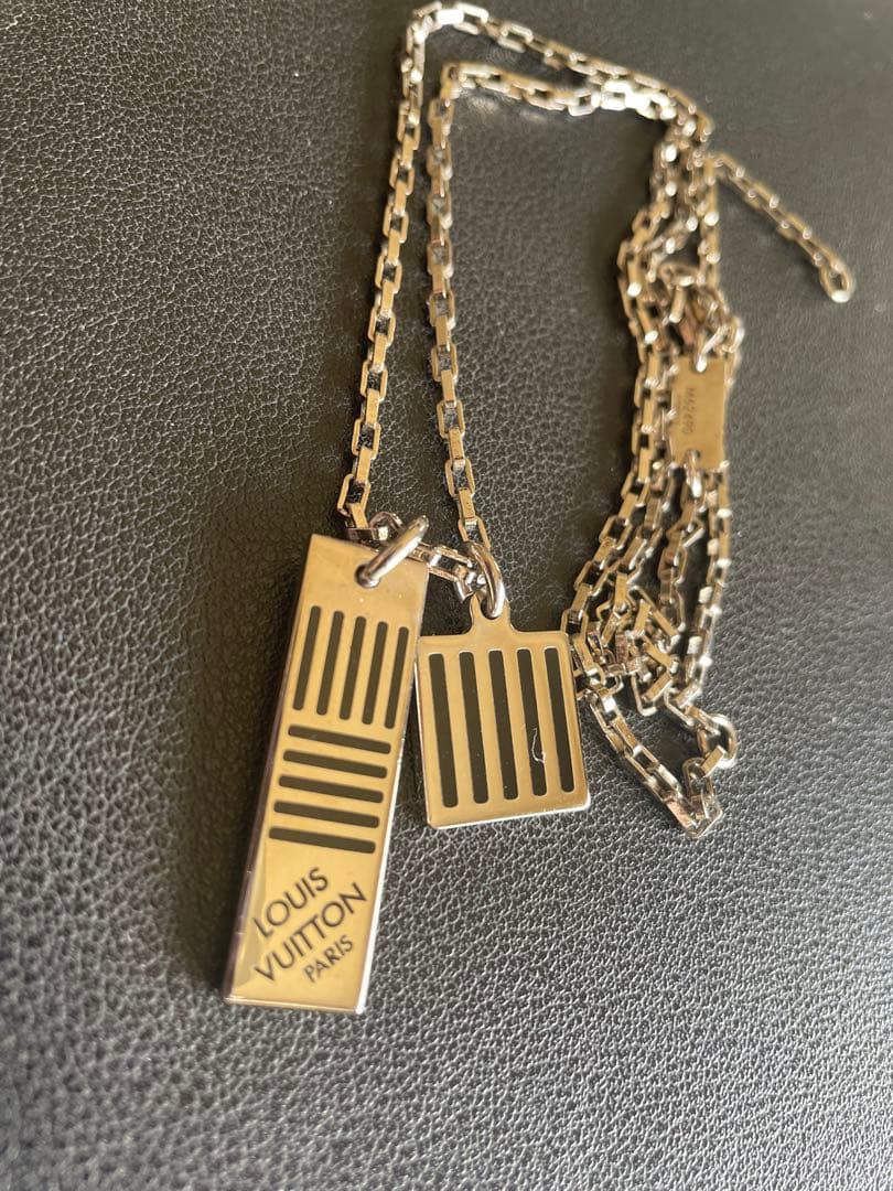 LOUIS VUITTON ダミエカラーズ シルバー ネックレス M62490