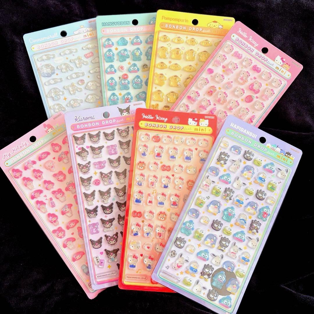 タイムセール·͜·❤︎‬サンリオmini♥ボンボンドロップシール♥8種コンプリート♡