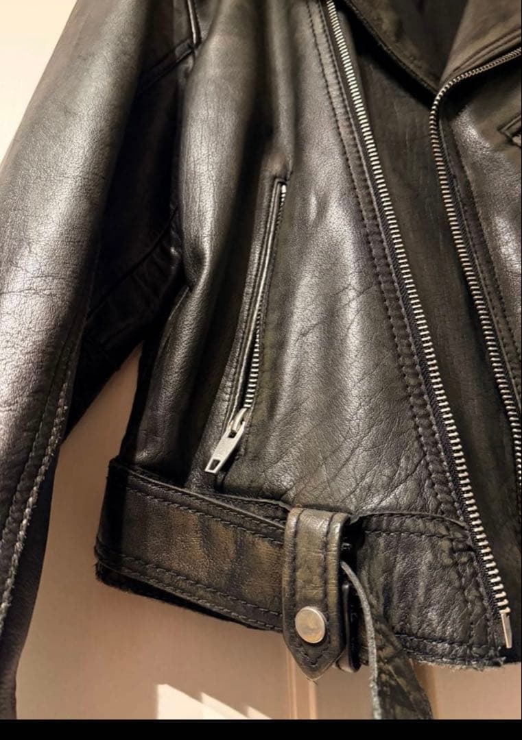 ZARA ヴィンテージ加工　本革ライダース