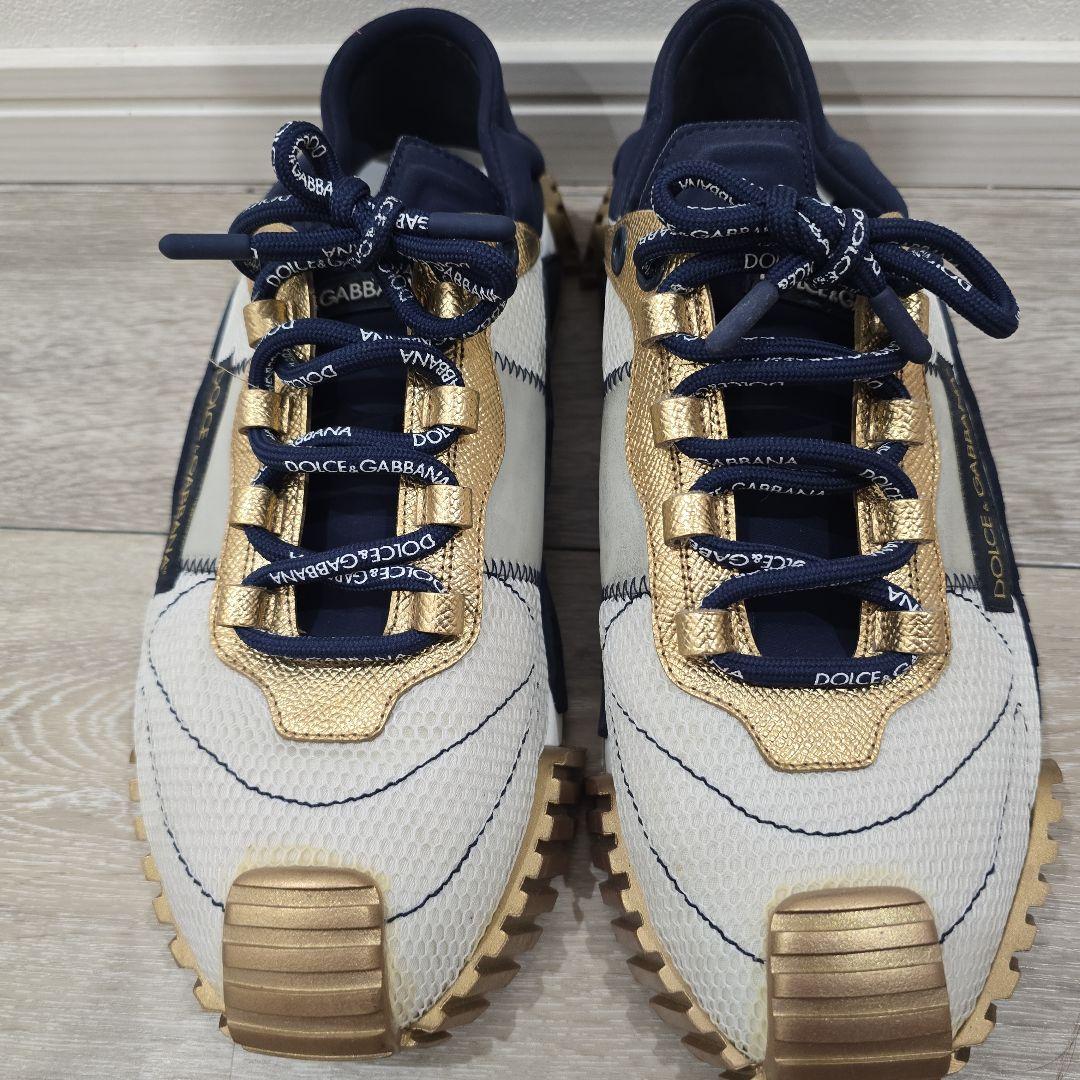 DOLCE & GABBANA スニーカー ホワイト/ゴールド/ネイビー