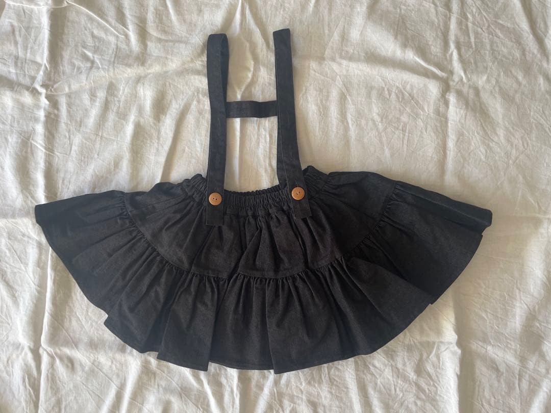 WONNY RIBBON フリル付き黒スカート サイズL