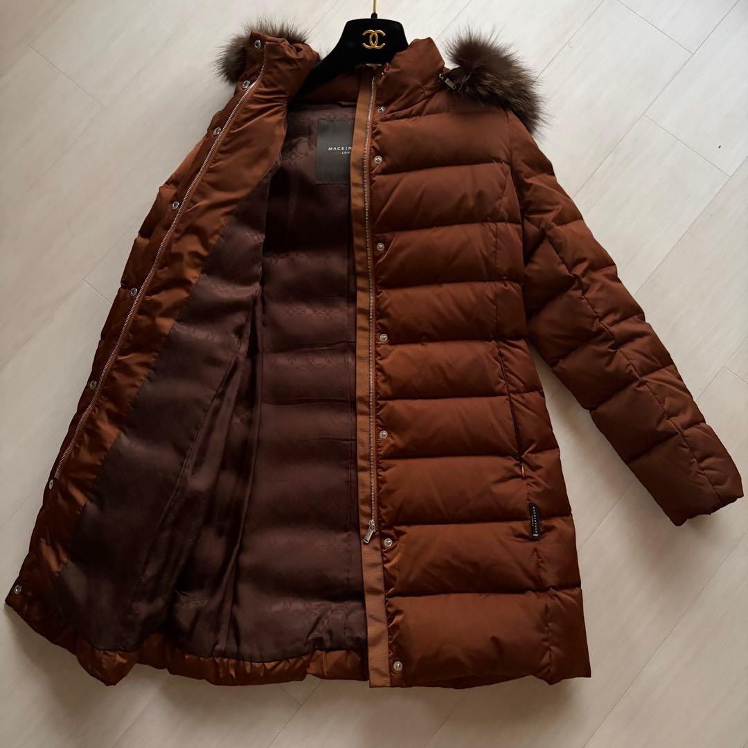 マッキントッシュロンドン 現行 ファーダウンコート ブラウン 36