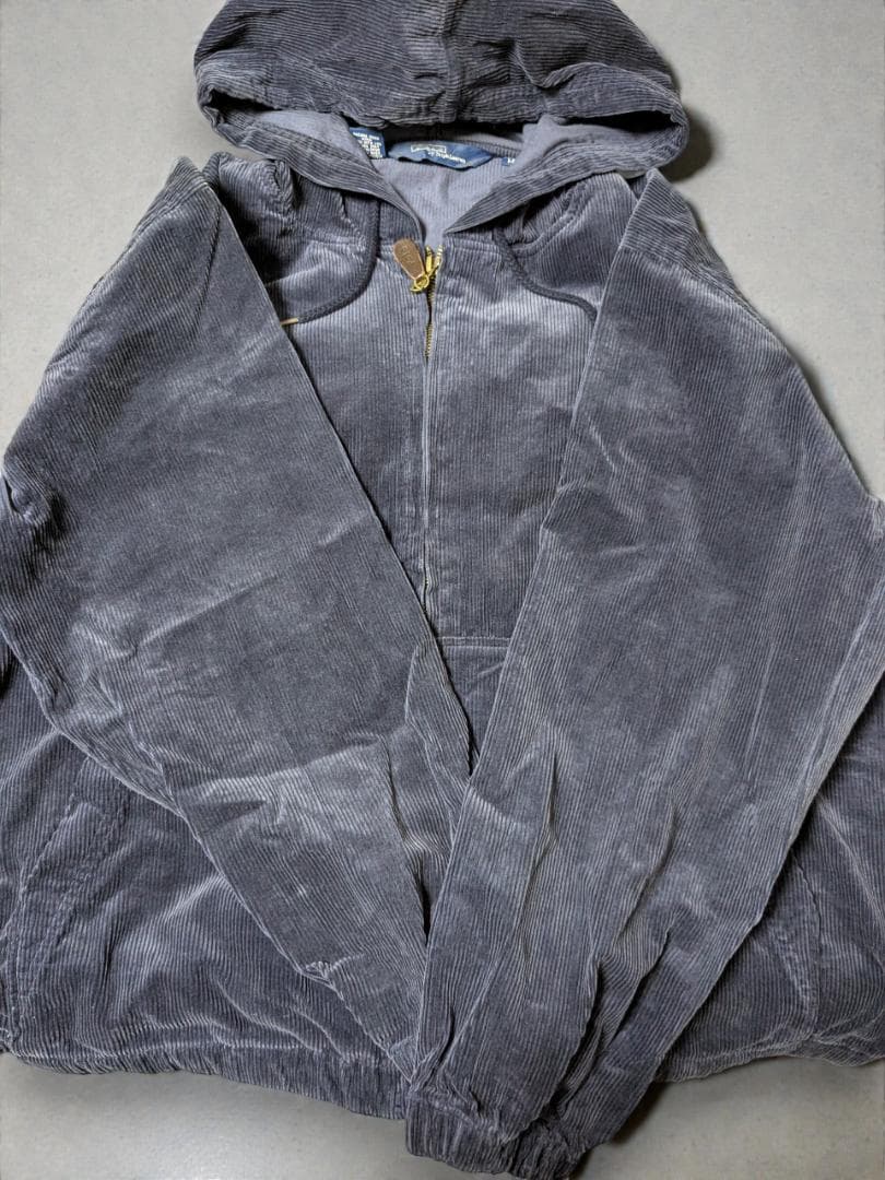 【希少】USA製 90s ラルフローレン コーデュロイパーカー 太畝 ネイビー