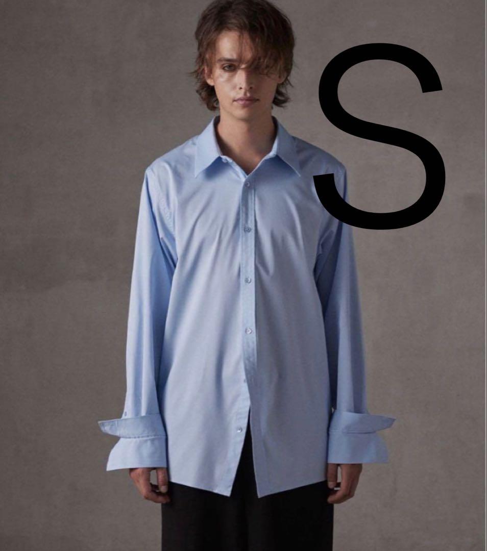 GRANCY ダブルカフスデザイン カーブライン シャツ　ライトブルー　Sサイズ