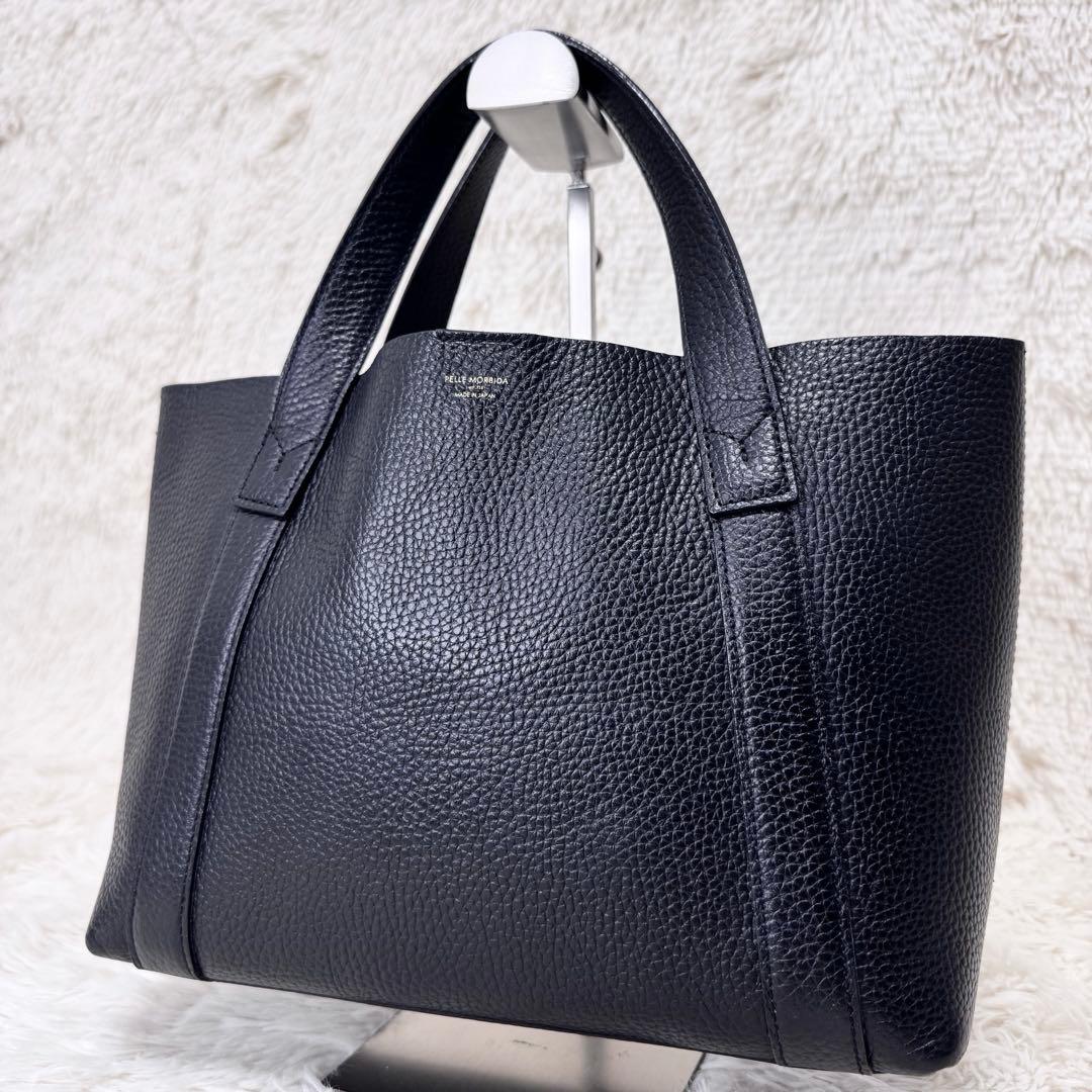 ペッレモルビダ テーラマリーナ ミニトート ハンドバッグ レザー シボ革 黒 青