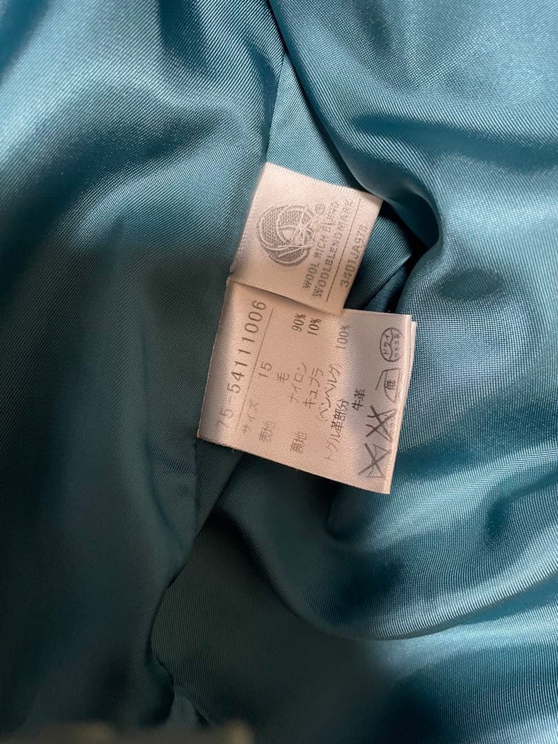 INED ダッフルコート ブル　美品　15号　ヘンリーボーン　クリーニング済み