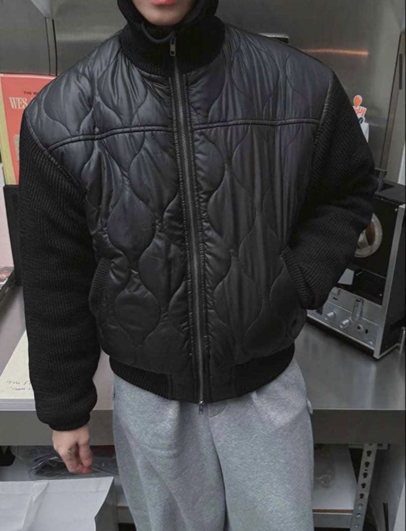 ジャケット・アウター ASCLO Knit X Quilting Padded Jacket