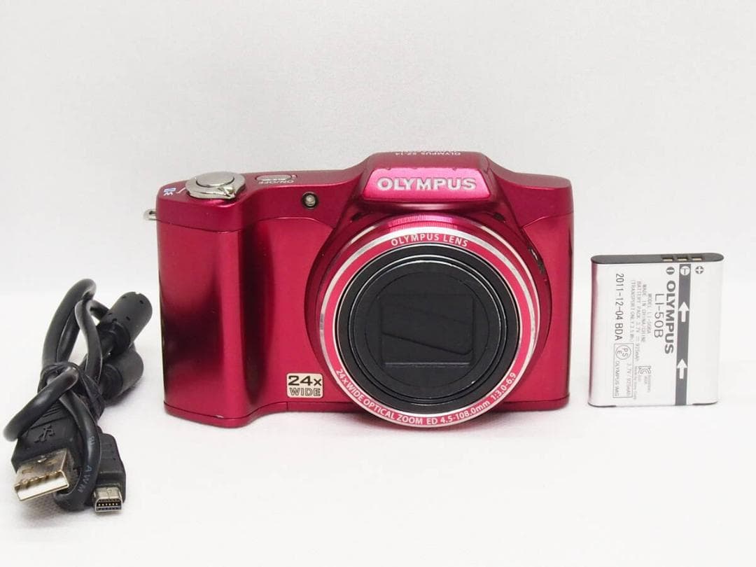 OLYMPUS SZ-14 レッド 《 24倍ズーム 手振れ補正 CCDセンサー