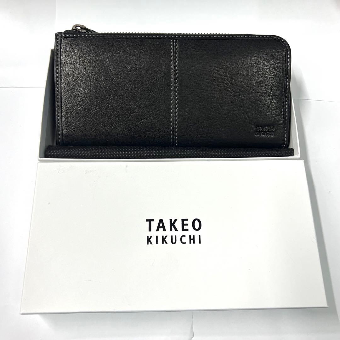 TAKEO KIKUCHI タケオキクチ ブラック 黒 長財布 A