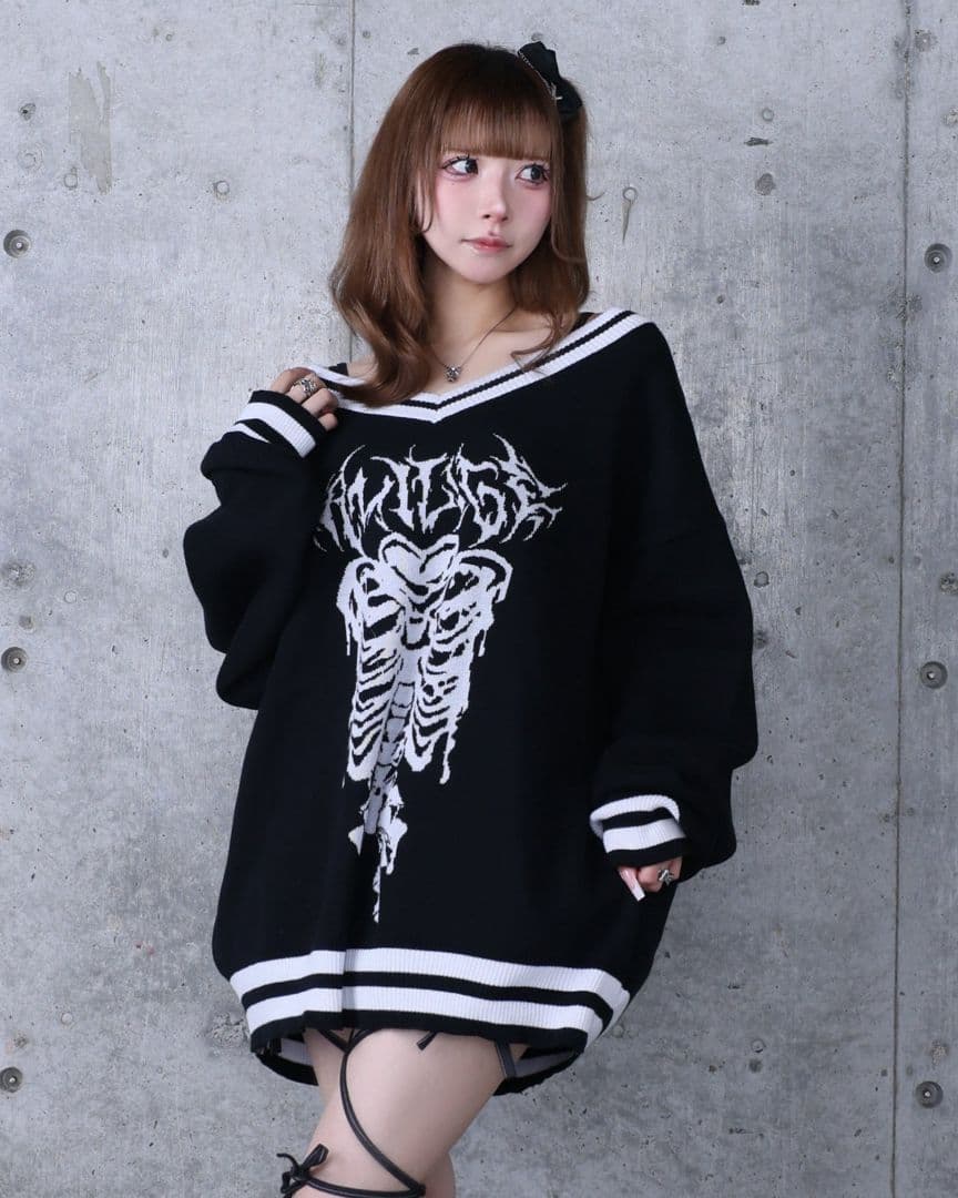 amilige 骨ロゴジャガードニット　お値下げ◎