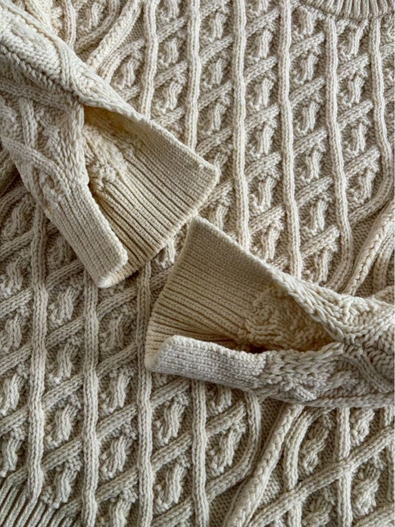 AURALEE/美品 19AW メリノウール ケーブルニット アイボリー 1