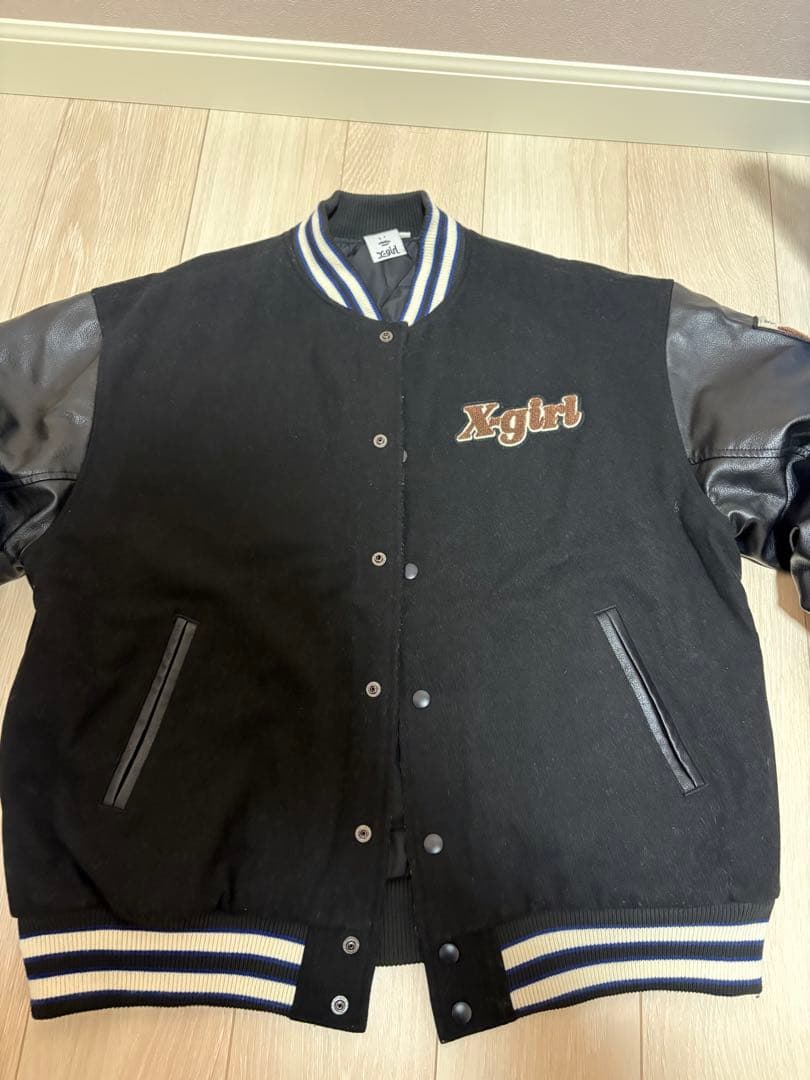 X-girl スタジャン レザージャケット ブラック