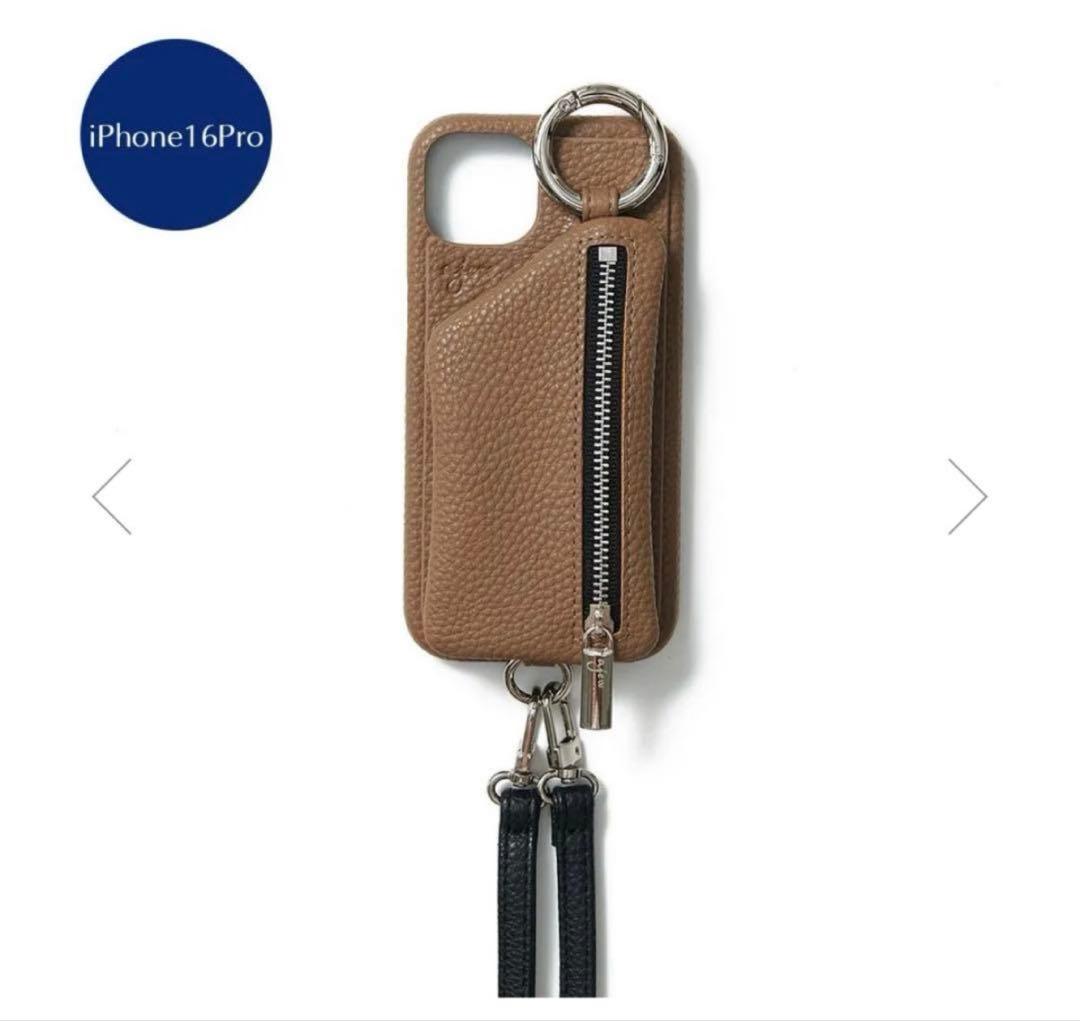ajew iphone 16pro ケース ストラップ付き 新品未使用 ブラウン