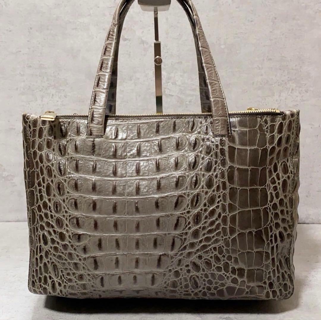 極美品 FURLA フルラ クロコ型押し 2way トートバッグ A4可 大容量