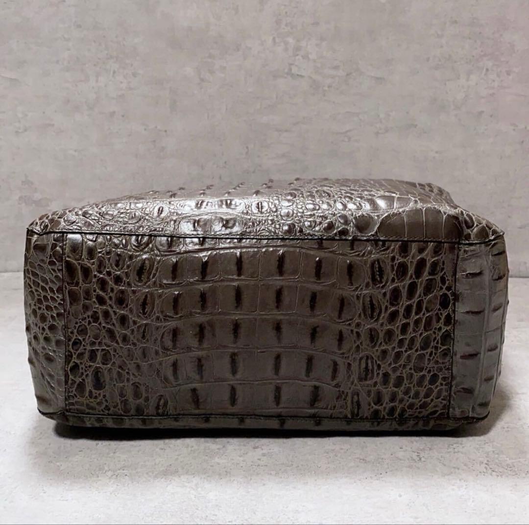 極美品 FURLA フルラ クロコ型押し 2way トートバッグ A4可 大容量