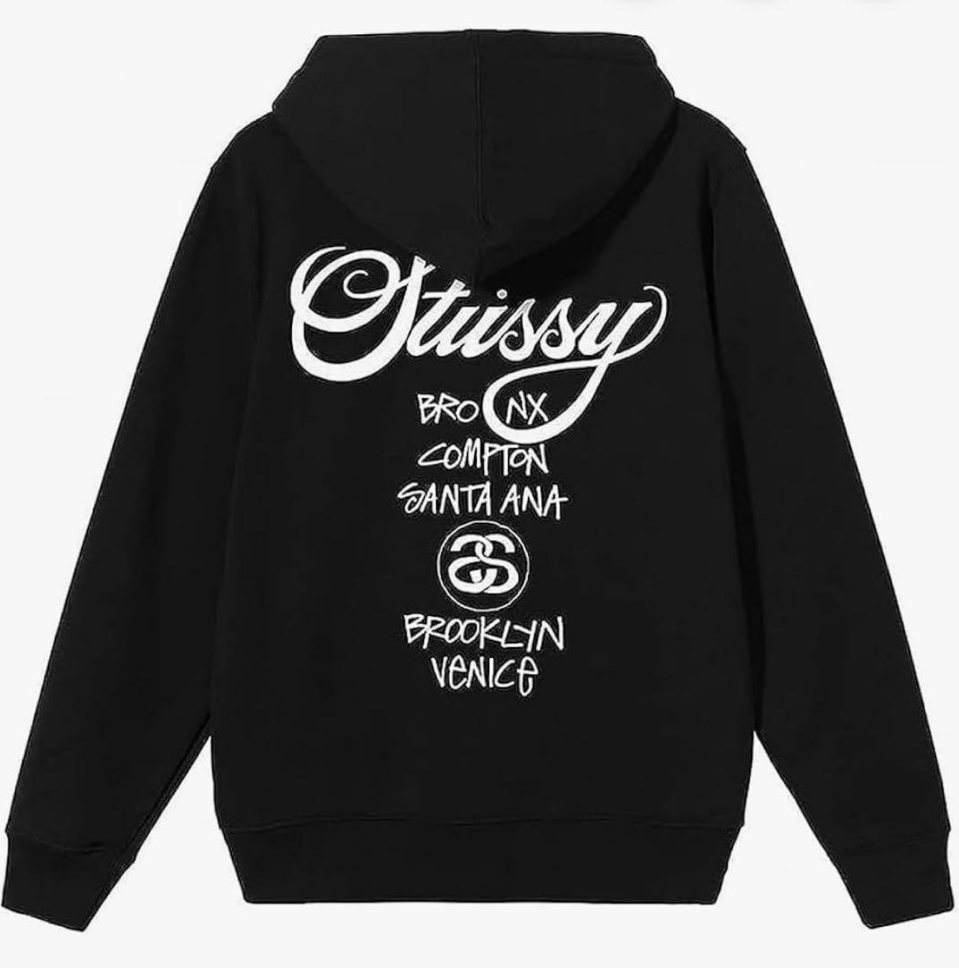 STUSSY　ジップパーカー S ブラック