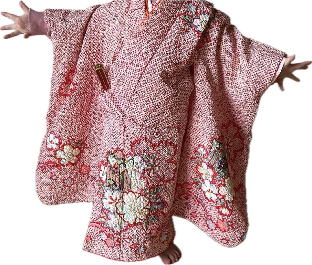 七五三セット　3歳　女の子　絞り　着物　被布