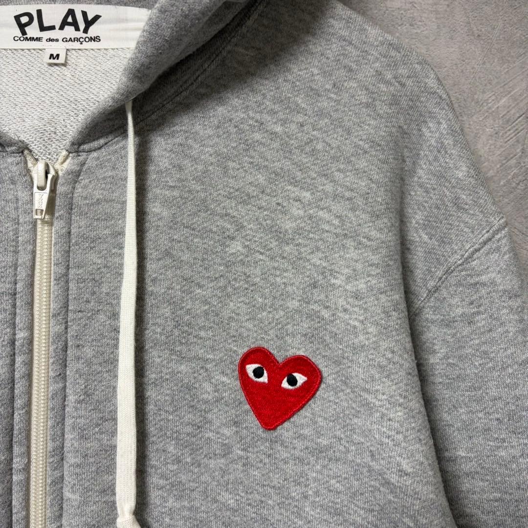 コムデギャルソン ジップ パーカー 長袖 グレー サイズM トップス