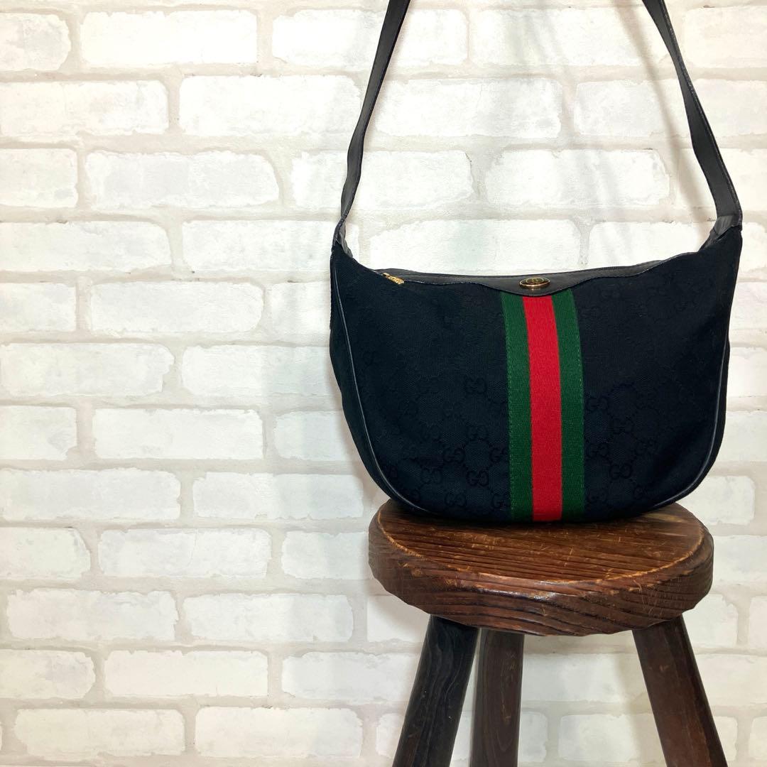 オールドグッチ シェリーライン 男女兼用 ショルダーバッグ メッセンジャー　美品