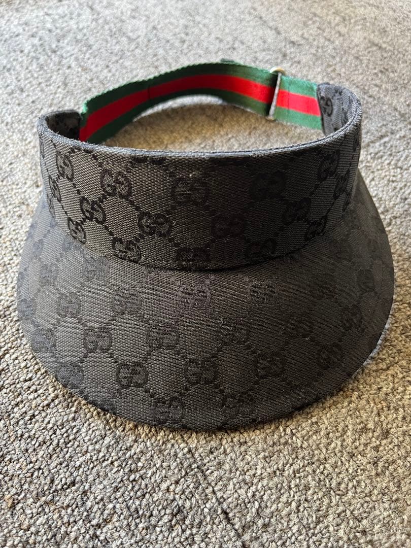 GUCCI GGパターン サンバイザー Sサイズ ブラック