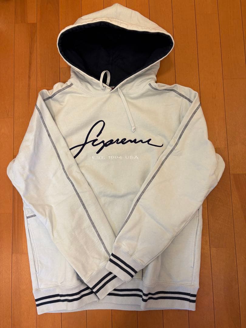 Supreme フード付き パーカー ライトブルー 水色