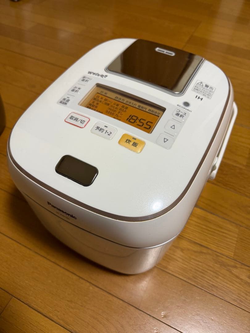 Panasonic可変圧力ＩＨ炊飯器 SR-PW186-W 【Wおどり炊き】