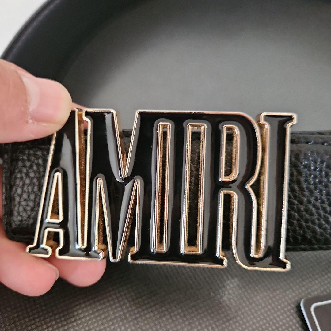 AMIRI ロゴ入りレザーベルト お値下げ可能