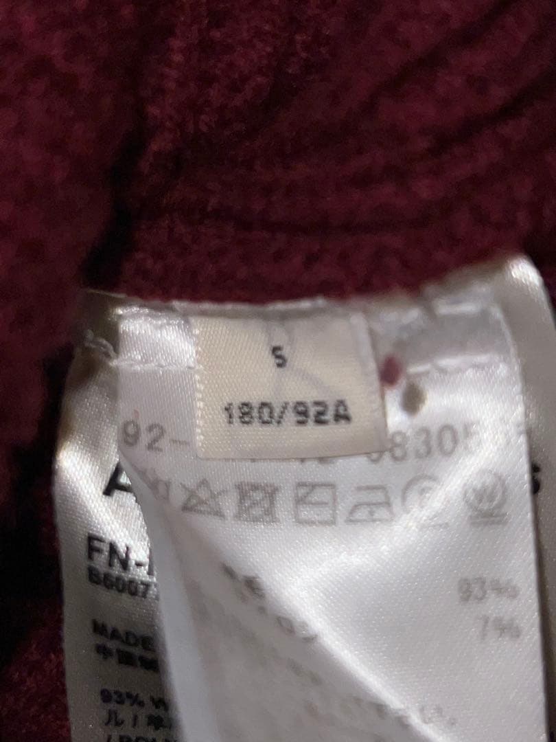 Acne Studios バーガンディ ジップアップニット サイズS