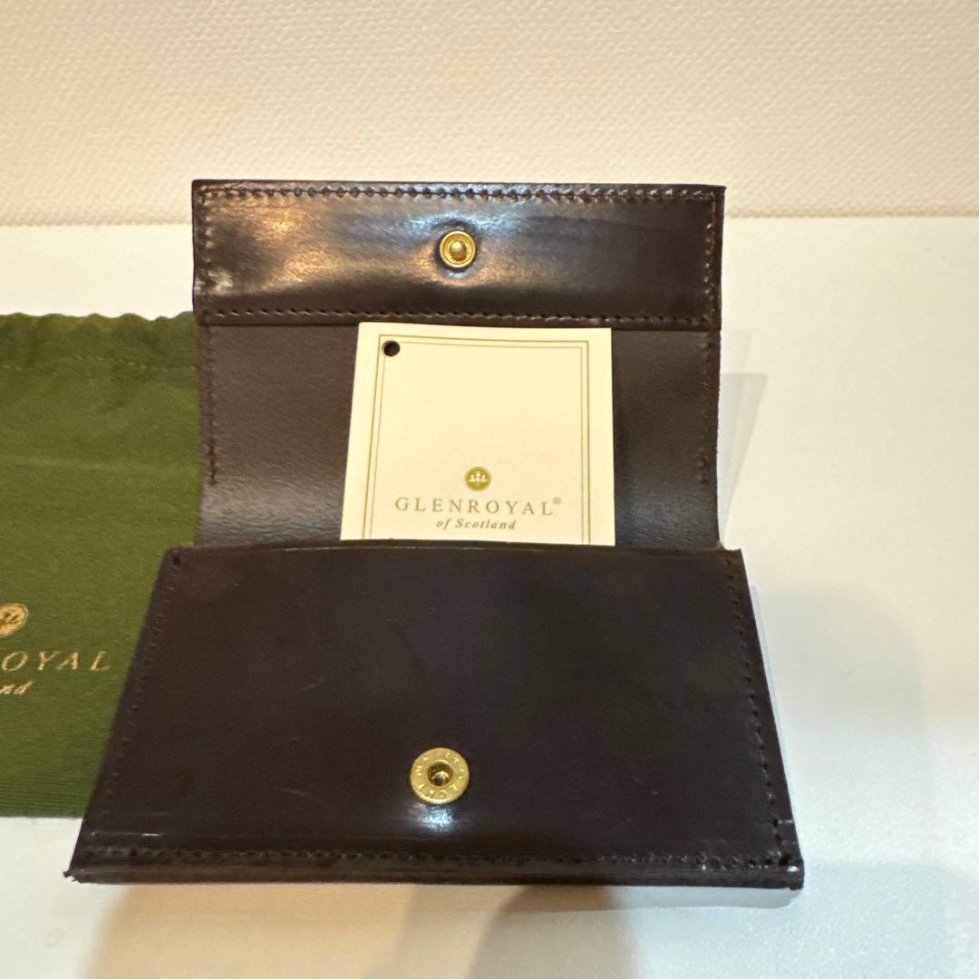 GLENグレンロイヤルスリムスクエアカードケースダークブラウン名刺入れ