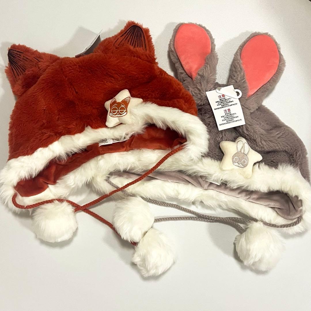 上海ディズニー ズートピア ニック ジュディ ファンキャップ 帽子2点