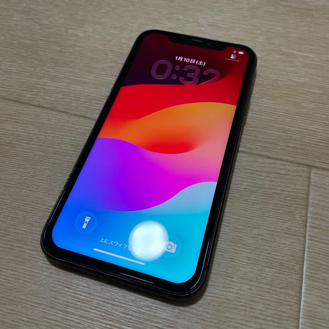 iPhone11 64GB ブラック ケース付き バッテリー最大容量100%