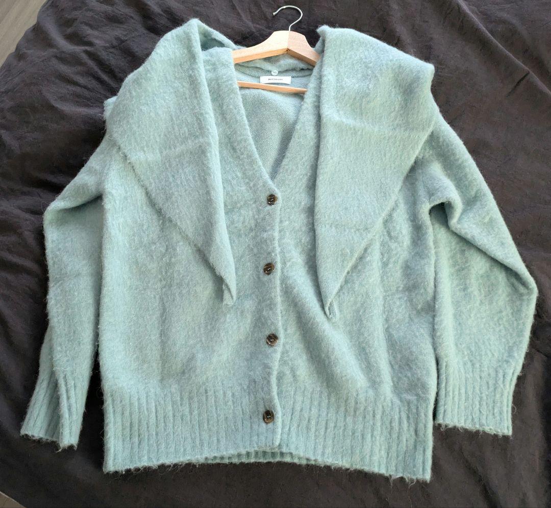 限定お値下げ！MIESROHE★スカーフデザインアルパカシャギーカーデ