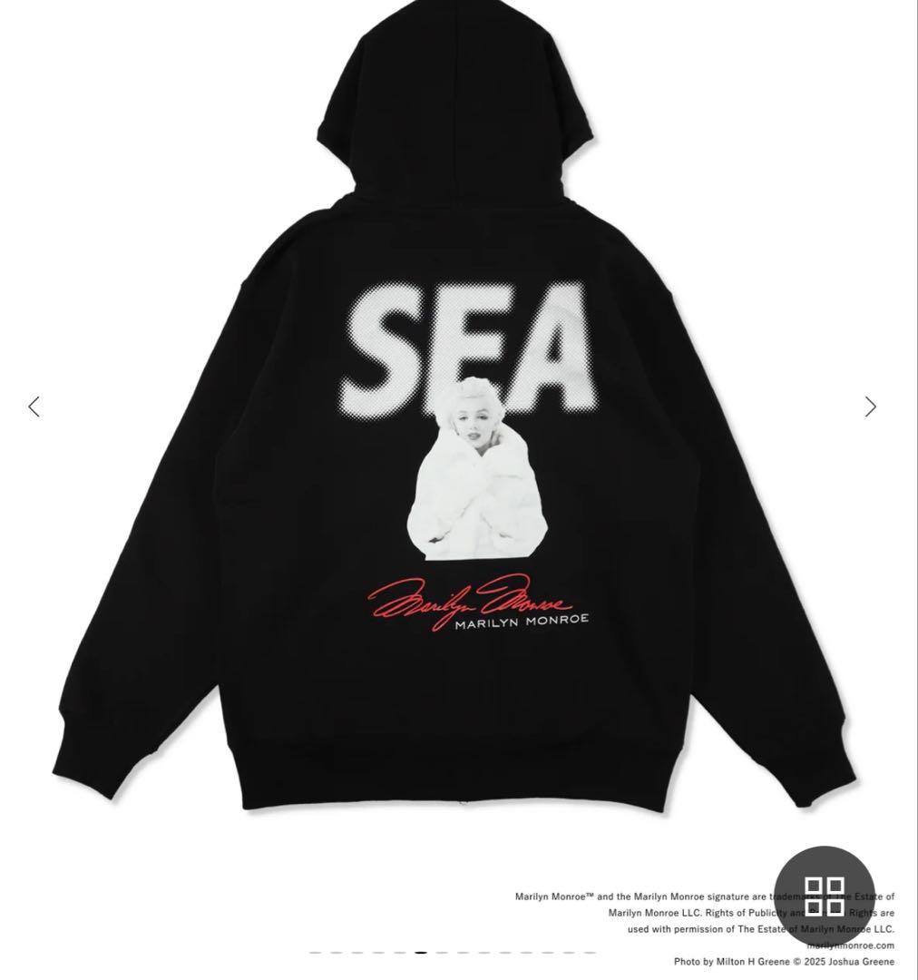 Marilyn Monroe SEA ブラックパーカー Sサイズ