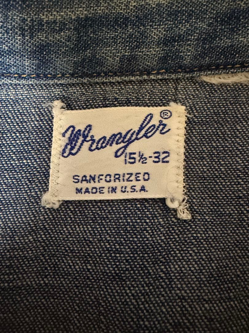 60s ビンテージ ラングラー デニムシャツ 27MW Wrangler