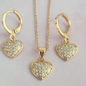 Set Corazón Perlado